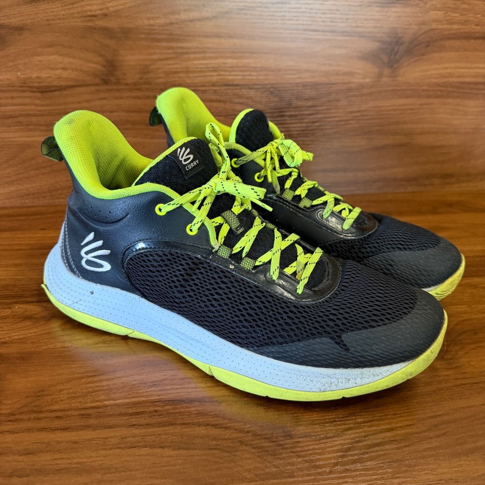 Under Armour Curry Splash 24 Mens Basketball Shoes Sneakers Black Lime Sz 13